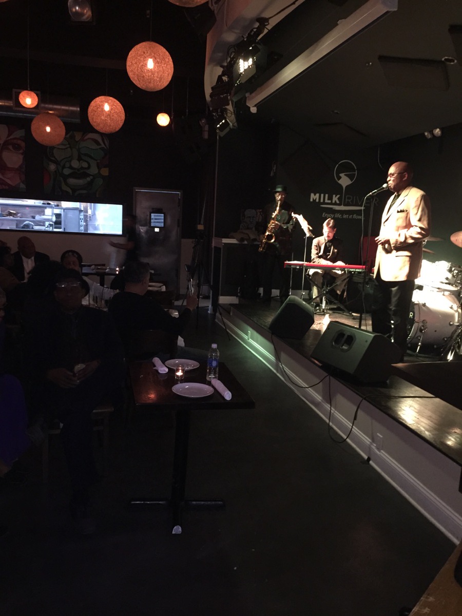 Steve performing at the release party 